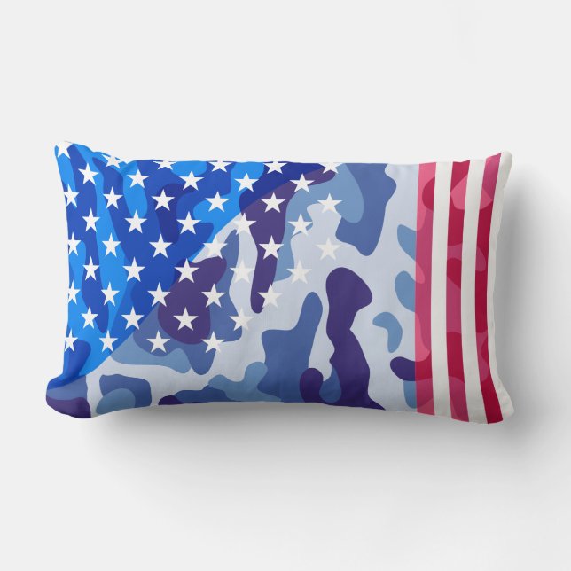 Patriotic camouflage mönster lumbarkudde (Framsida)