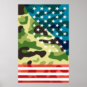 Patriotic camouflage mönster poster