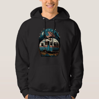 Patriotic Camping And Caravan Adventure USA  7 Hoodie