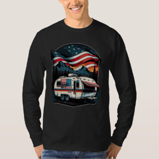 Patriotic Camping And Caravan Adventure USA T Shirt