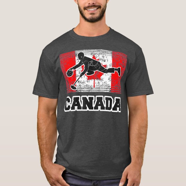 Patriotic Canada Flagga Curling TsHirt T Shirt (Framsida)