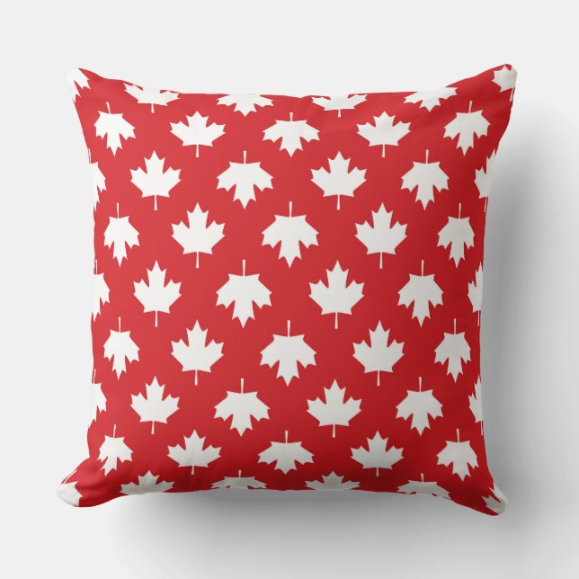 Patriotic Canada Flagga Maple Löv Kudde (Framsida)