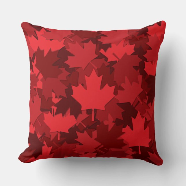 Patriotic Canada Flagga Maple Löv Mönster Kudde (Framsida)