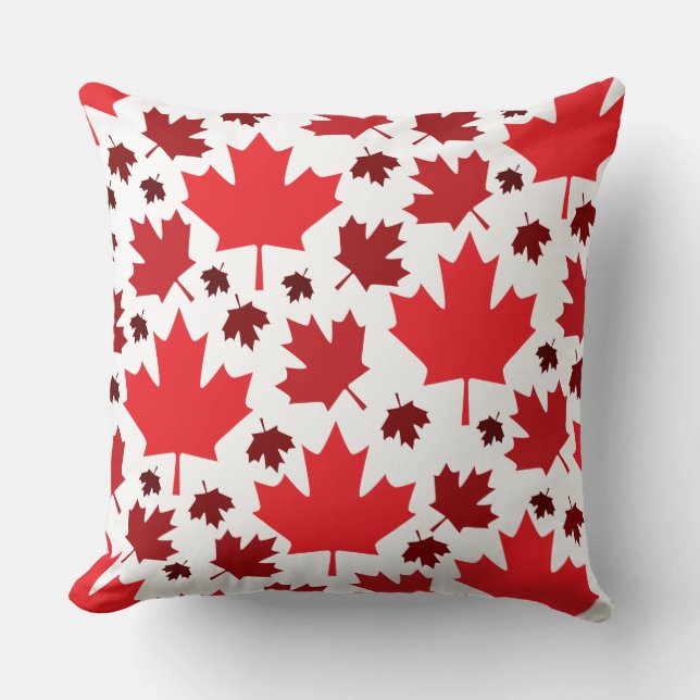 Patriotic Canada Flagga Maple Löv Mönster Kudde (Framsida)