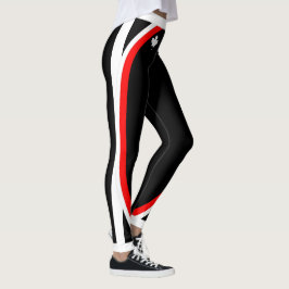Patriotic Canada Maple med Namn och Side Rand Leggings