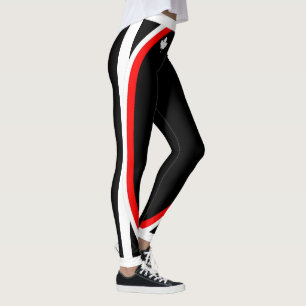 Patriotic Canada Maple med Namn och Side Rand Leggings
