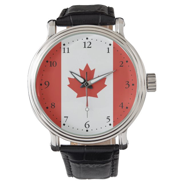 Patriotic Canadian Flagga Armbandsur (Framsida)