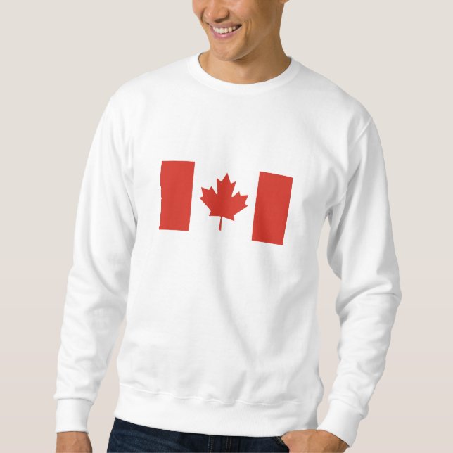 Patriotic Canadian Flagga Lång Ärmad Tröja (Framsida)