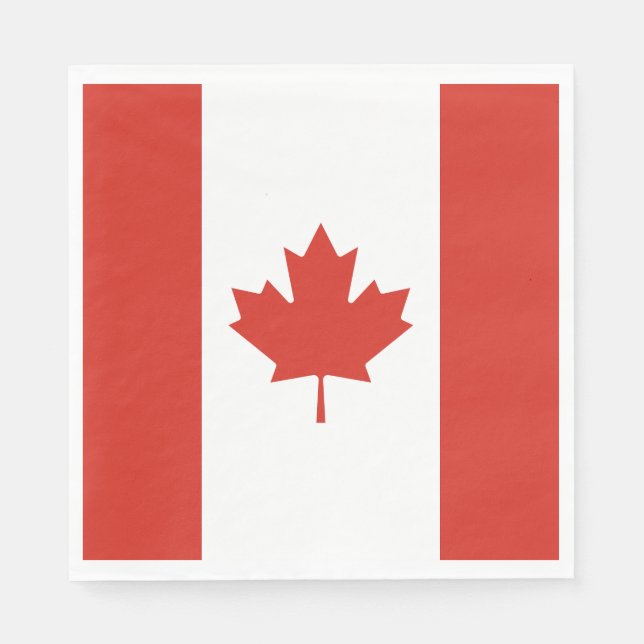 Patriotic Canadian Flagga Pappersservett (Framsidan)