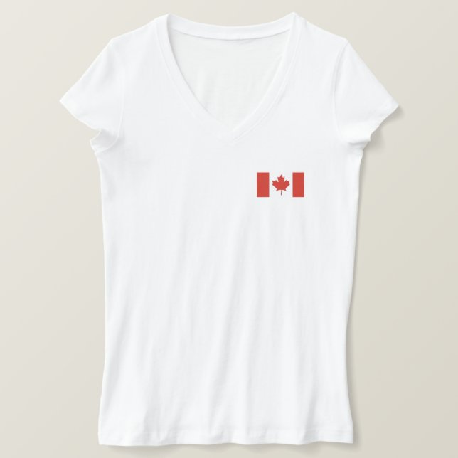 Patriotic Canadian Flagga T Shirt (Design framsida)