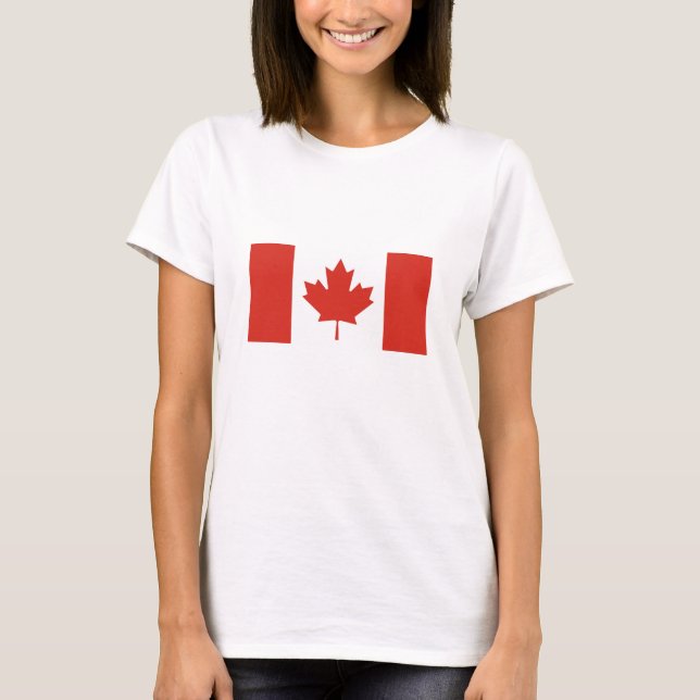 Patriotic Canadian Flagga T Shirt (Framsida)