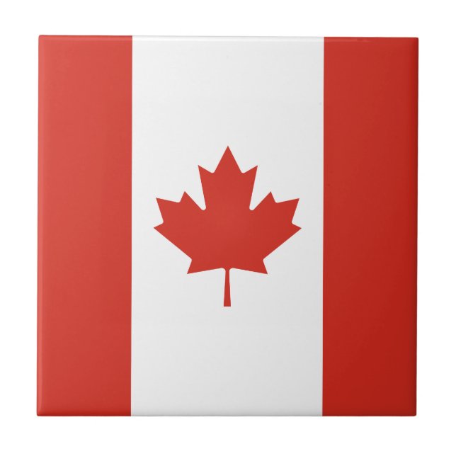 Patriotic Canadian Flagga Tile Kakelplatta (Framsidan)