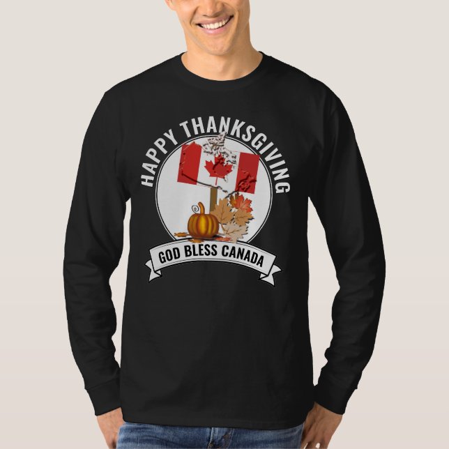 Patriotic CANADIAN THANKSGIVING Välsigna dig Kanad T Shirt (Framsida)