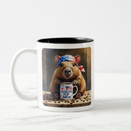 Patriotic Capybara-Merica Morning Brew Art Två-Tonad Mugg