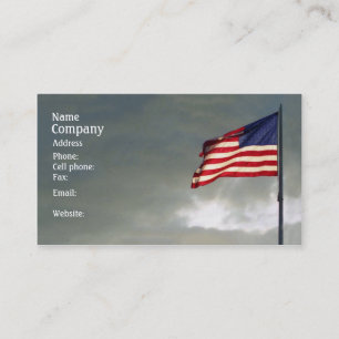 Patriotic Card, American Flagga at sunset, blå hi Visitkort