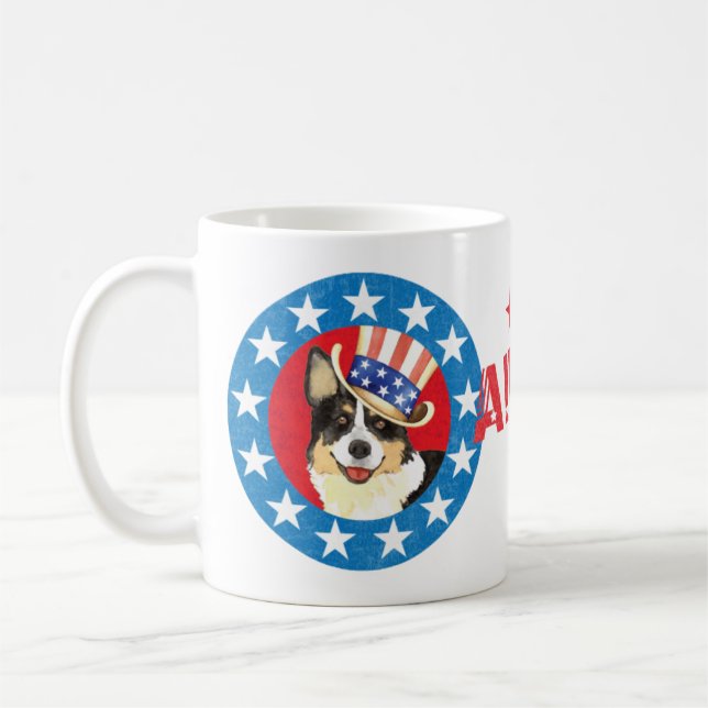 Patriotic Cardigan Welsh Corgi Coffee Mugg (Vänster)