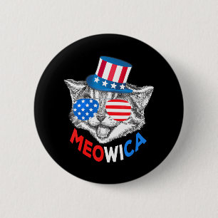 Patriotic Cat 4:e juli American Flagga Girls Knapp