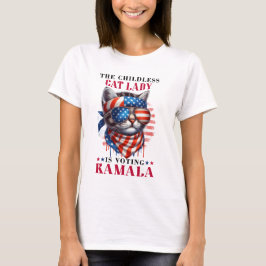 Patriotic Cat Dam för Kamala Harris 2024 T Shirt