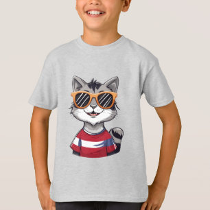 Patriotic Cat Hoodie: Coola Kattunge i Shades T Shirt