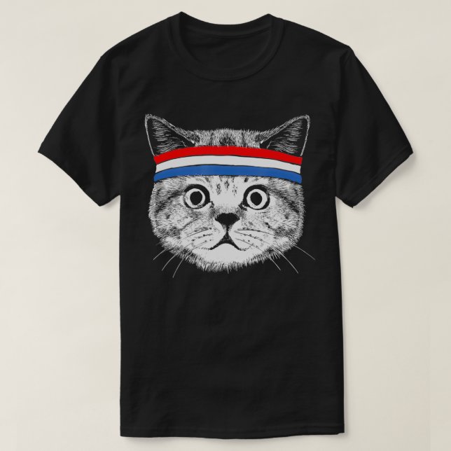 Patriotic Cat July Fourth  USA American Flag 4th o T Shirt (Design framsida)