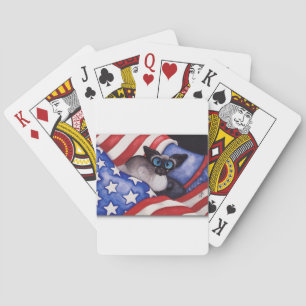 Patriotic Cat Spel Kort