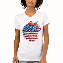 Patriotic Cat T-Shirt, American Flagga, USA Pride