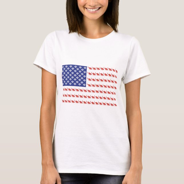 Patriotic Cat/USA T Shirt (Framsida)