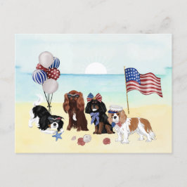 Patriotic Cavalier Kung Charles Spain Beach Vykort