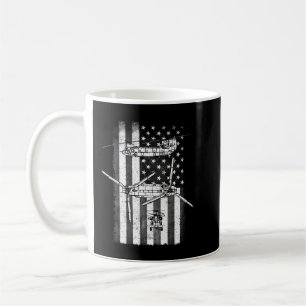 Patriotic CH-47 Chinook Helicopter American flagga Kaffemugg