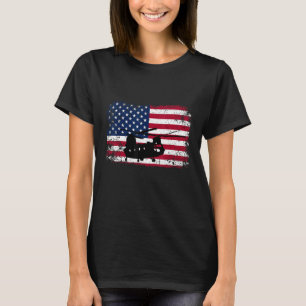 Patriotic CH-47 Chinook Helicopter American flagga T Shirt