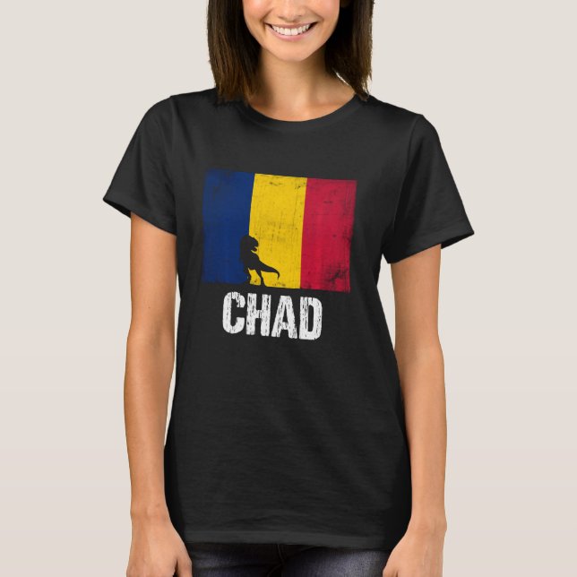 Patriotic Chad Afrika Dinosaur African Land Cha T Shirt (Framsida)