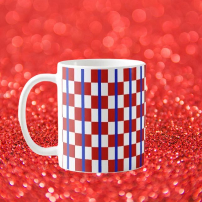 Patriotic Checker Stripe Classic Mug Kaffemugg (Skapare uppladdad)
