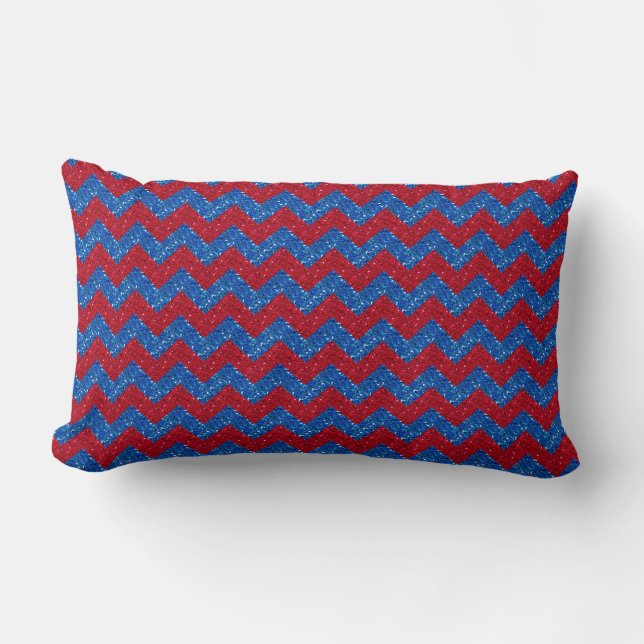 Patriotic Chevron Glitter PILLOW Lumbarkudde (Framsida)