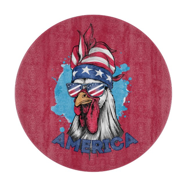 Patriotic Chicken i USA Bandana och Shades (Framsidan)