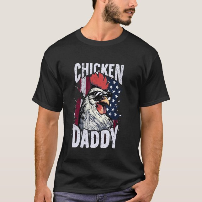 Patriotic Chicken pappa - Chicken coop American el T Shirt (Framsida)