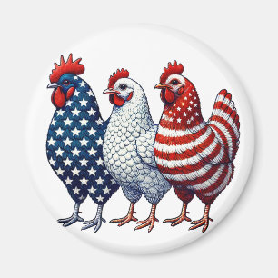 Patriotic Chickens Magnet