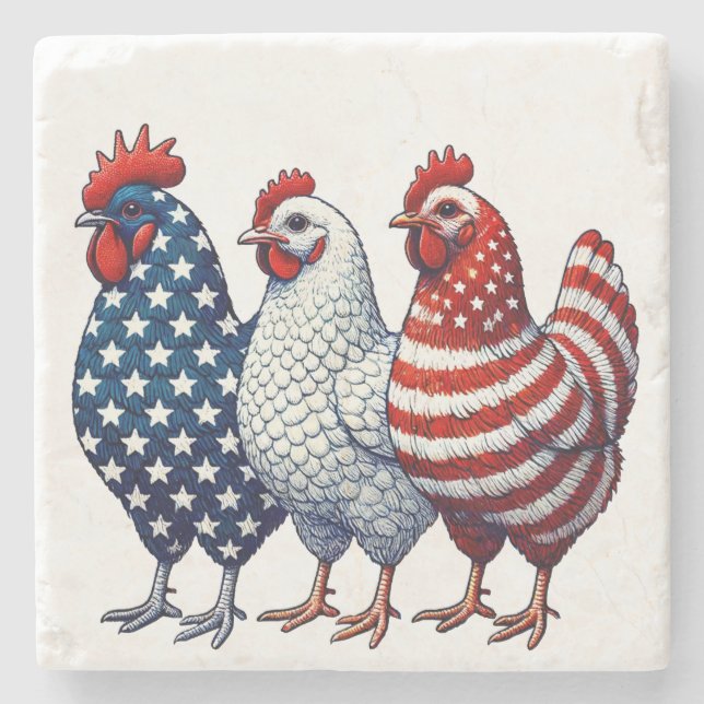 Patriotic Chickens Stenunderlägg (Framsidan)