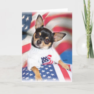 Patriotic Chihuahua-hälsningskort Kort