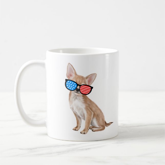 Patriotic Chihuahua Kaffemugg (Vänster)