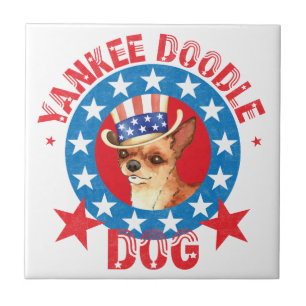 Patriotic Chihuahua Kakelplatta
