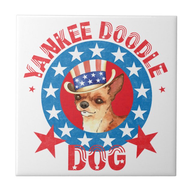 Patriotic Chihuahua Kakelplatta (Framsidan)