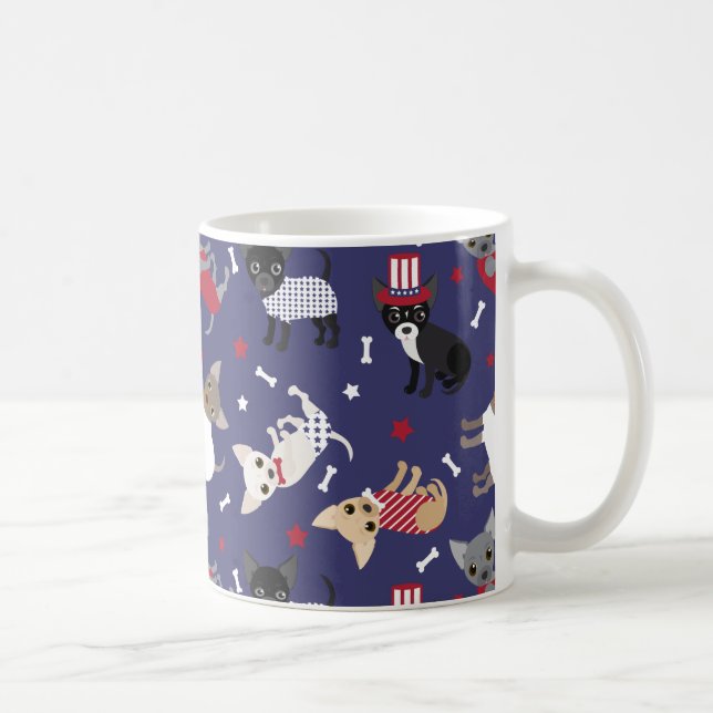 Patriotic Chihuahua Mönster-kaffe Mugg (Höger)