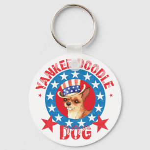 Patriotic Chihuahua Nyckelring
