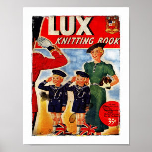 Patriotic Children Knitting Mönster Poster