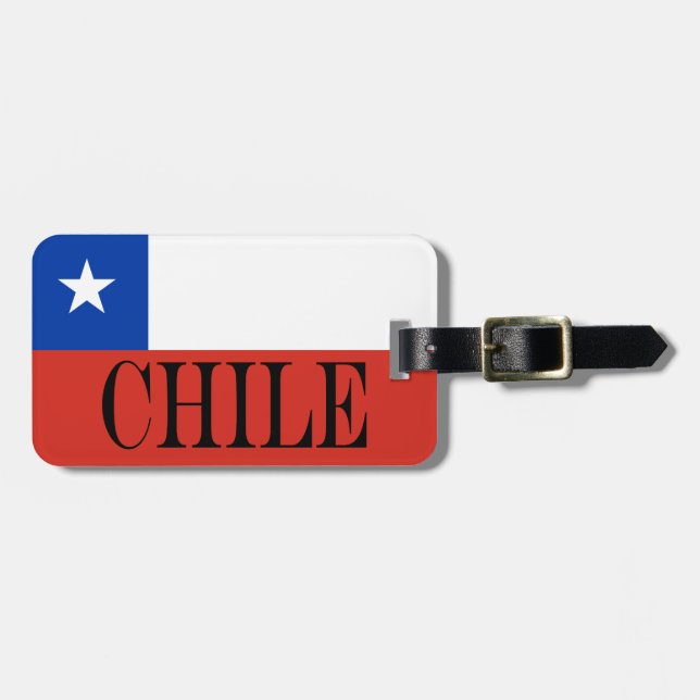 Patriotic Chile flagga Chileans Bagagebricka (Horisontell Framsida)
