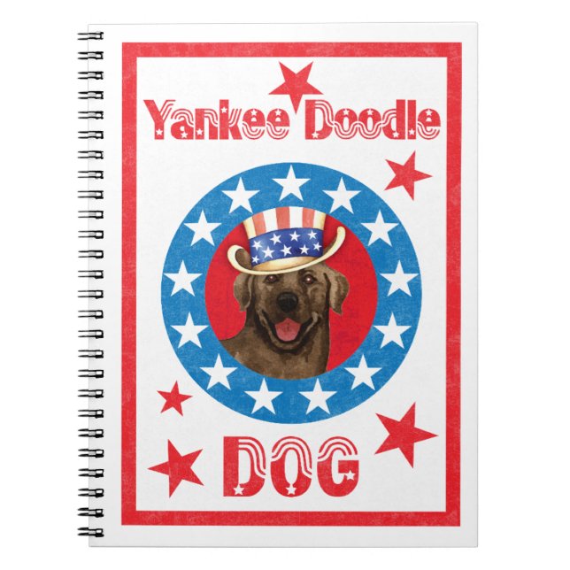 Patriotic Chocolate Lab Anteckningsbok (Framsidan)