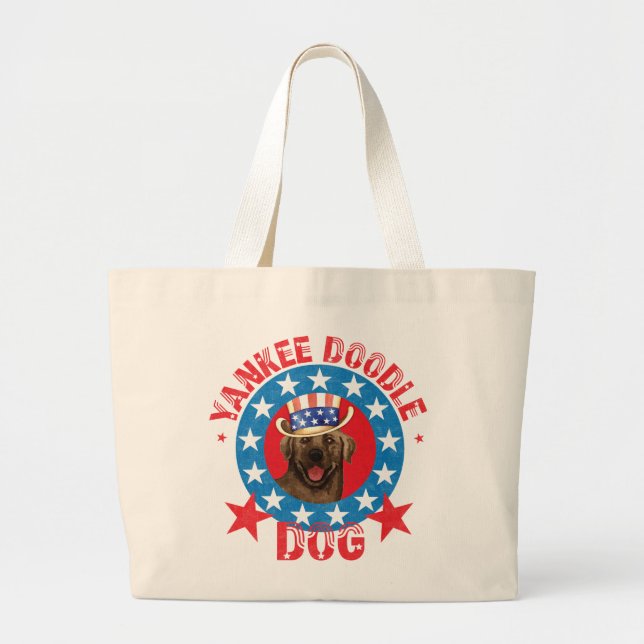 Patriotic Chocolate Lab Jumbo Tygkasse (Framsidan)