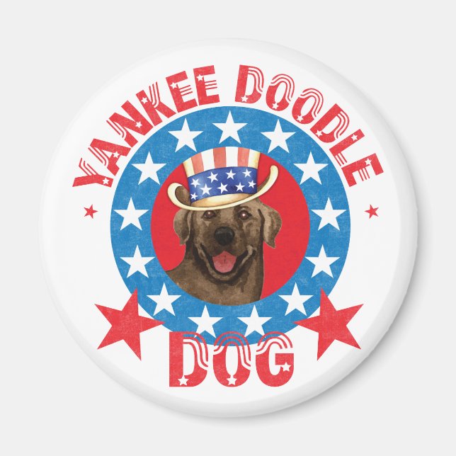 Patriotic Chocolate Lab Magnet (Framsidan)