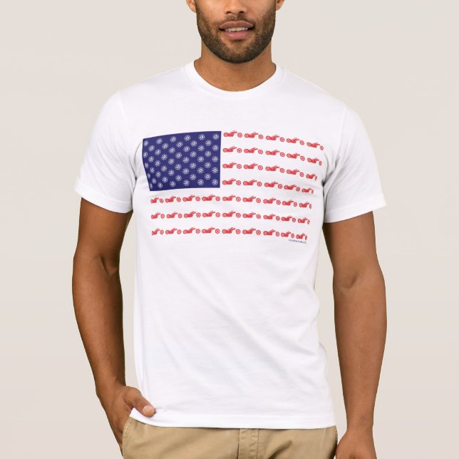 Patriotic Chooper Bike T Shirt (Framsida)