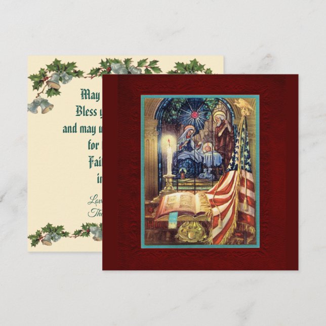 Patriotic Christian American Christmas Kort (Fram/baksida)